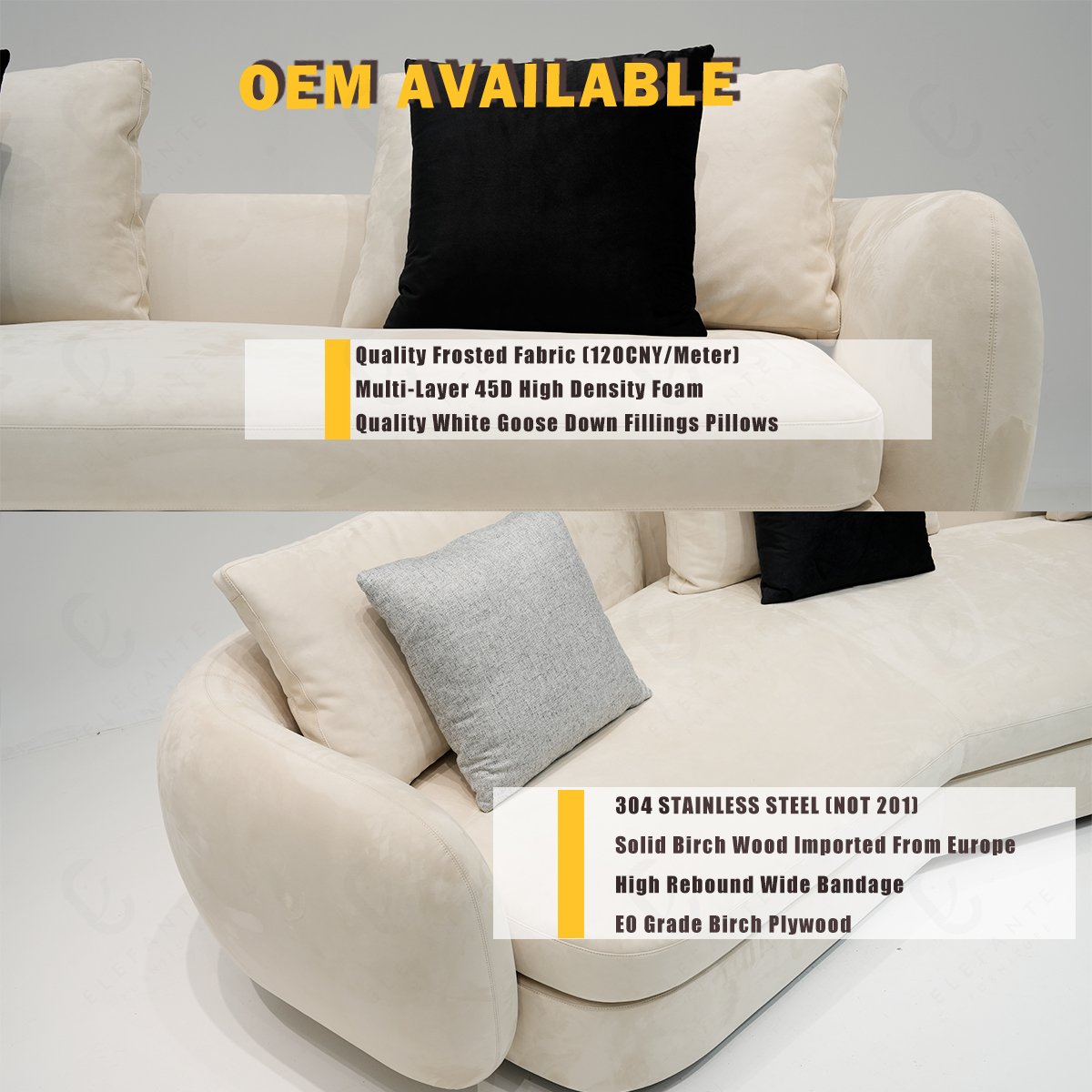 Premium Sofas Unusual Morphological Non-linearity White Velvet Fabric Sofa Couches Luxury Living Room Sofa