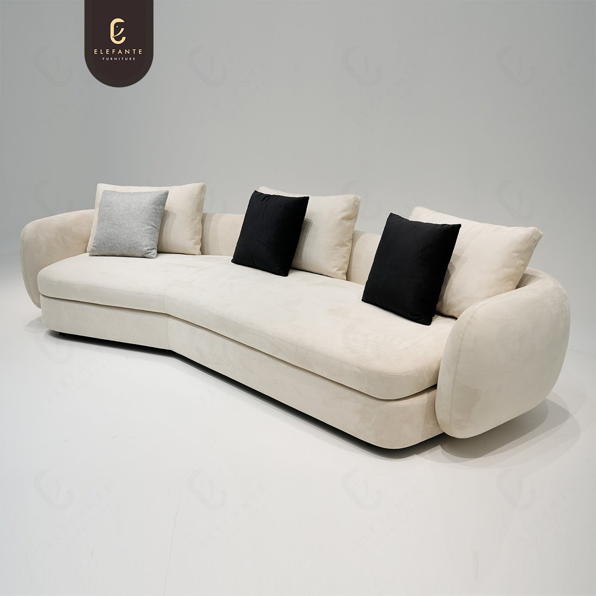 Premium Sofas Unusual Morphological Non-linearity White Velvet Fabric Sofa Couches Luxury Living Room Sofa