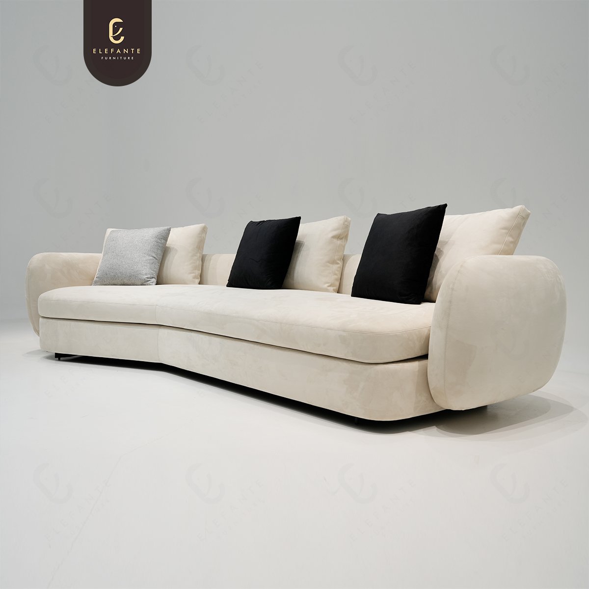 Premium Sofas Unusual Morphological Non-linearity White Velvet Fabric Sofa Couches Luxury Living Room Sofa