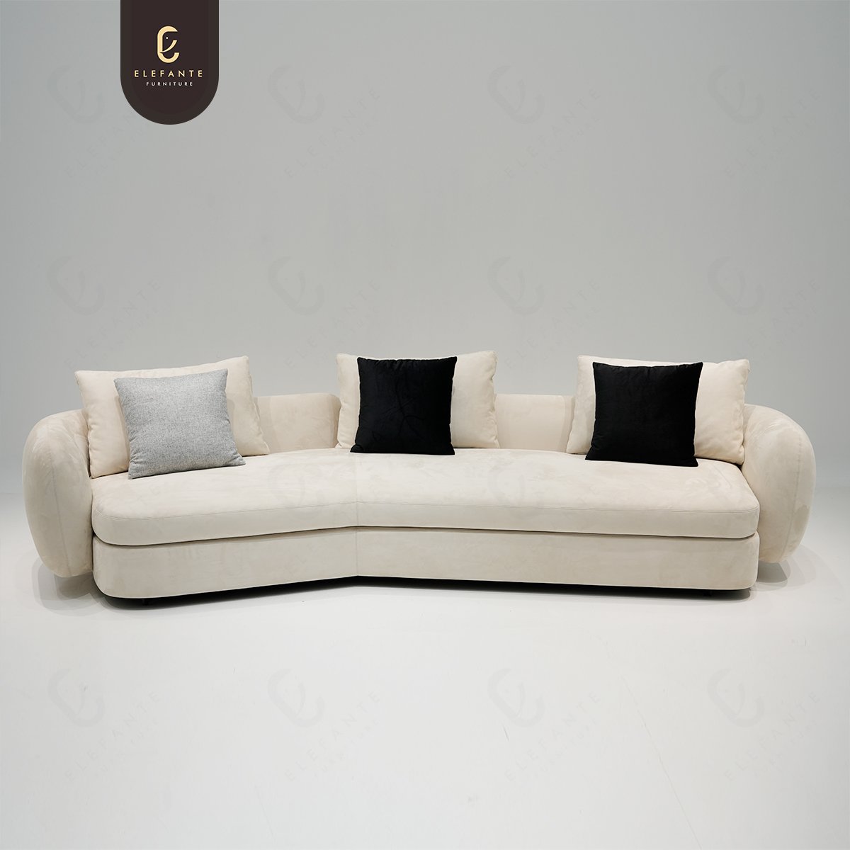 Premium Sofas Unusual Morphological Non-linearity White Velvet Fabric Sofa Couches Luxury Living Room Sofa
