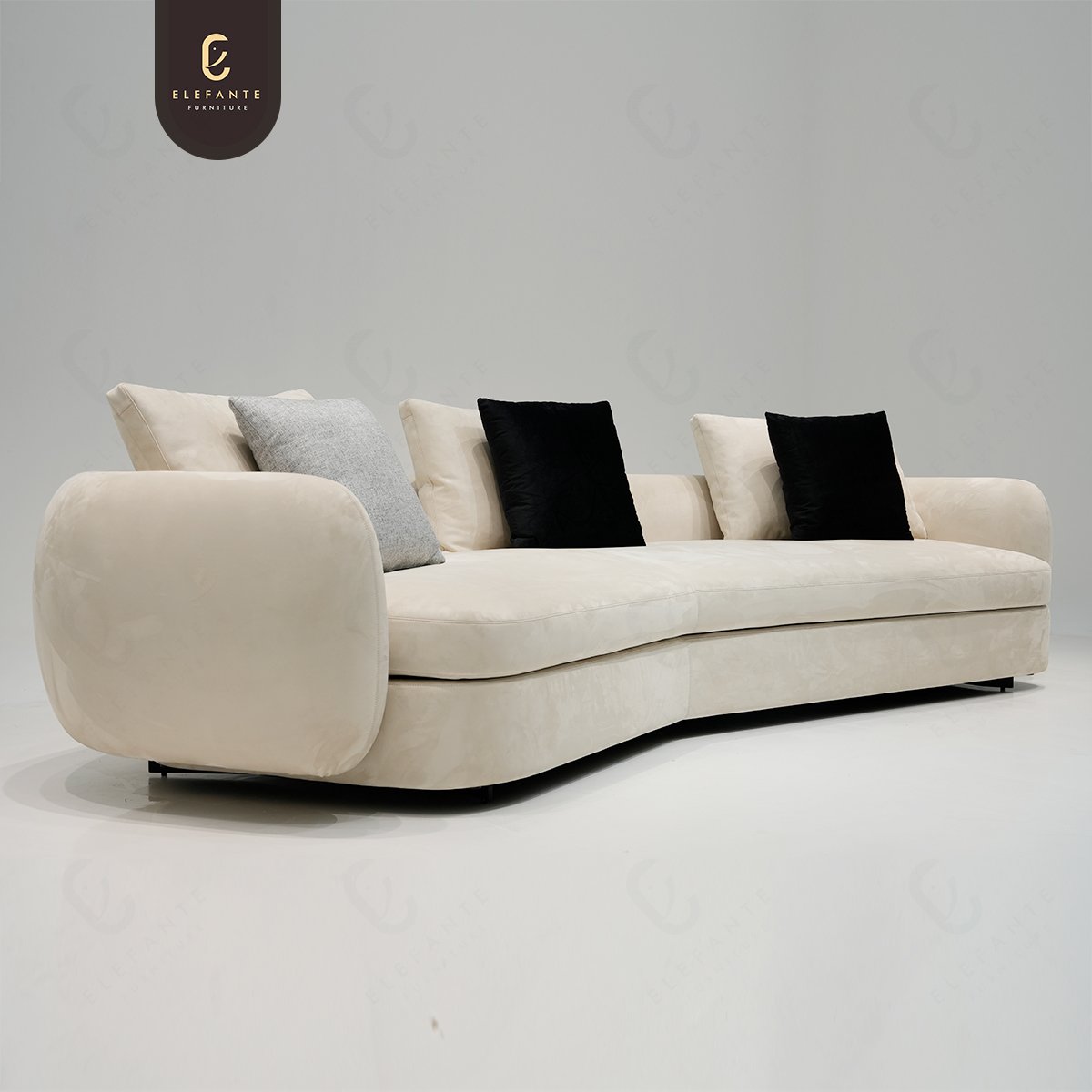 Premium Sofas Unusual Morphological Non-linearity White Velvet Fabric Sofa Couches Luxury Living Room Sofa