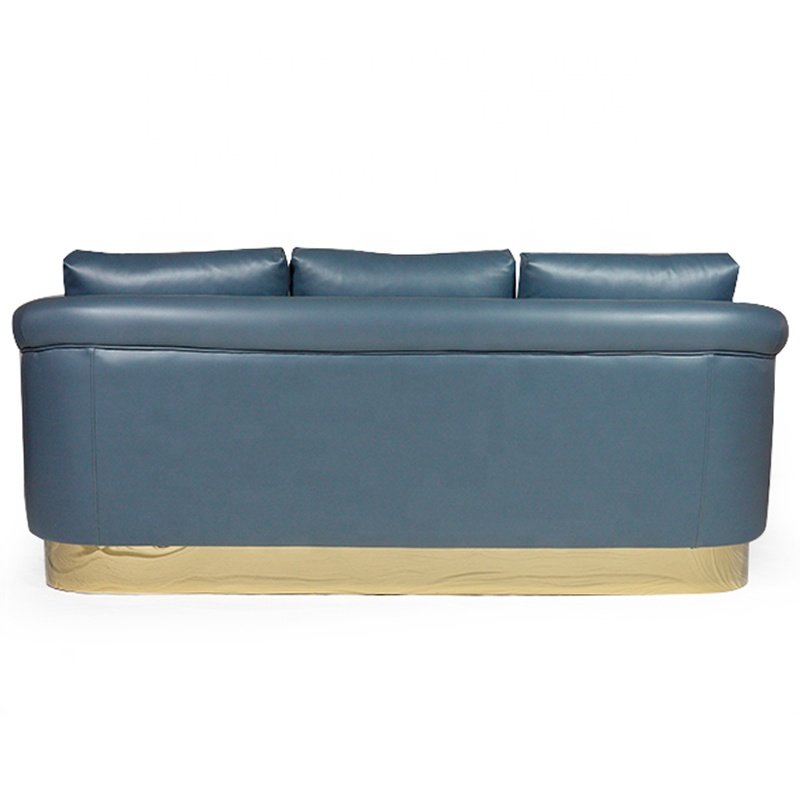Modern Luxury Blue 3 Seater Leather Sofa Living Room Furniture Villas Homes Bedrooms Malls Soft Sectional Floor Couches