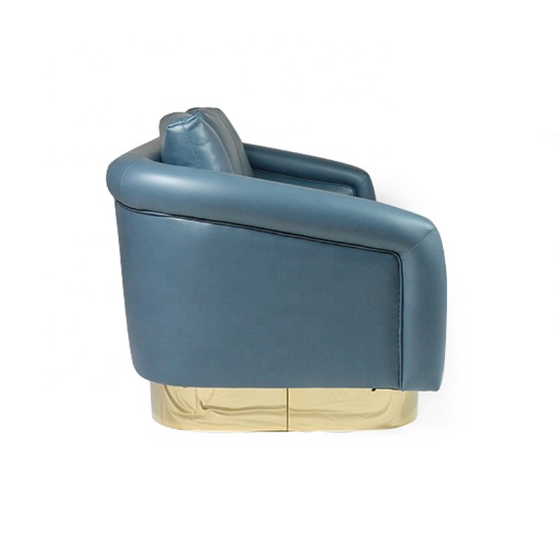 Modern Luxury Blue 3 Seater Leather Sofa Living Room Furniture Villas Homes Bedrooms Malls Soft Sectional Floor Couches