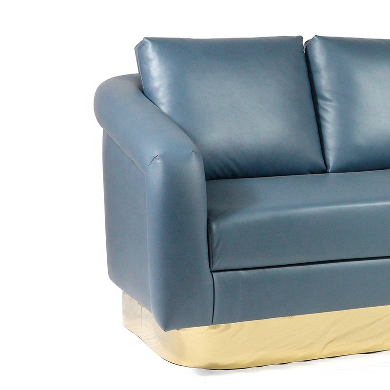 Modern Luxury Blue 3 Seater Leather Sofa Living Room Furniture Villas Homes Bedrooms Malls Soft Sectional Floor Couches