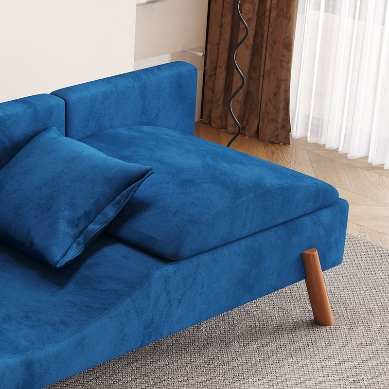 2024 Cut-and-fill chaise longue, convertible multifunctional loveseat sofa blue living room furniture sofa sofa bed