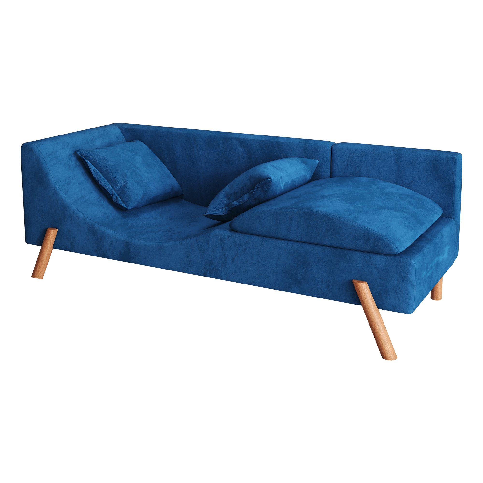 2024 Cut-and-fill chaise longue, convertible multifunctional loveseat sofa blue living room furniture sofa sofa bed