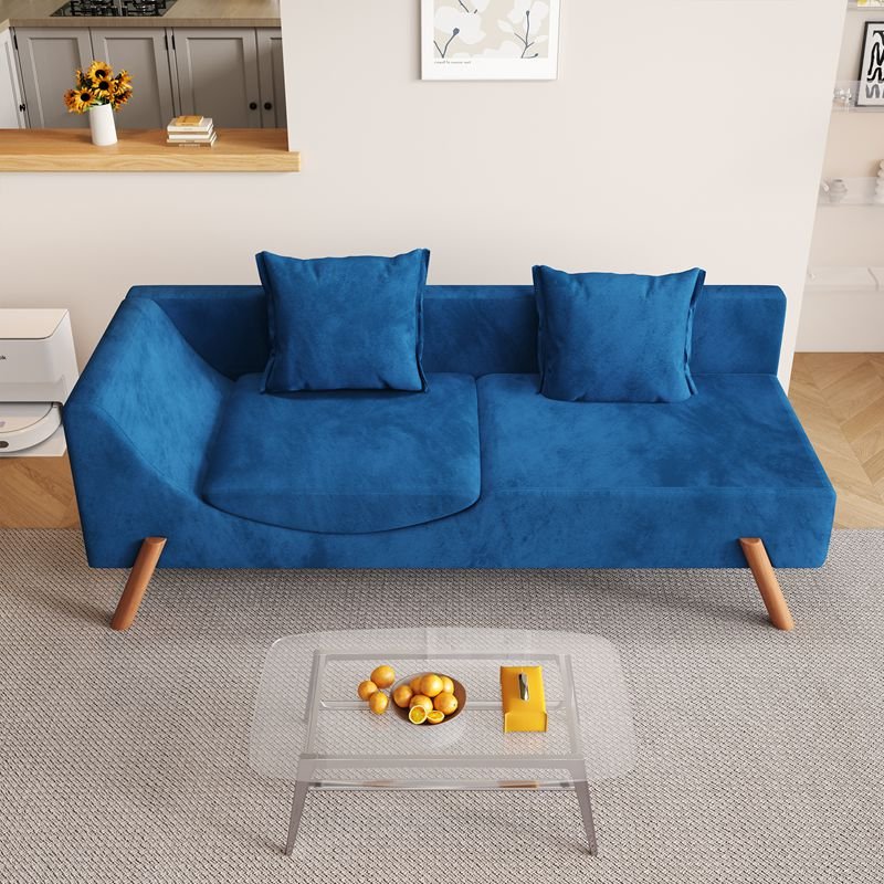 2024 Cut-and-fill chaise longue, convertible multifunctional loveseat sofa blue living room furniture sofa sofa bed