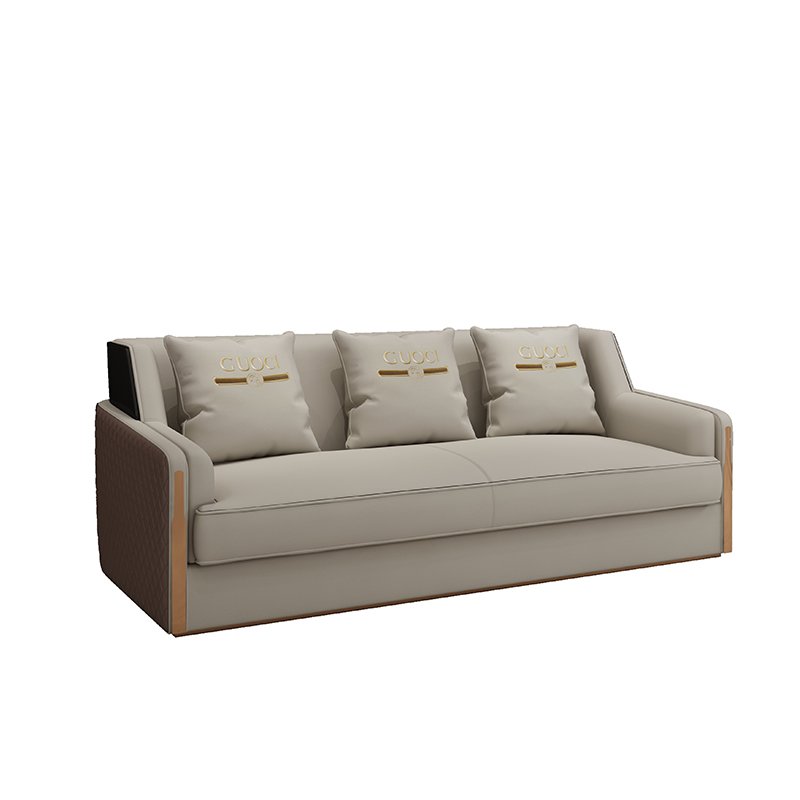 Luxury Sofa European Design Leather Sofa Set High-end Wooden Furniture Hotel Villa Living Room Furniture