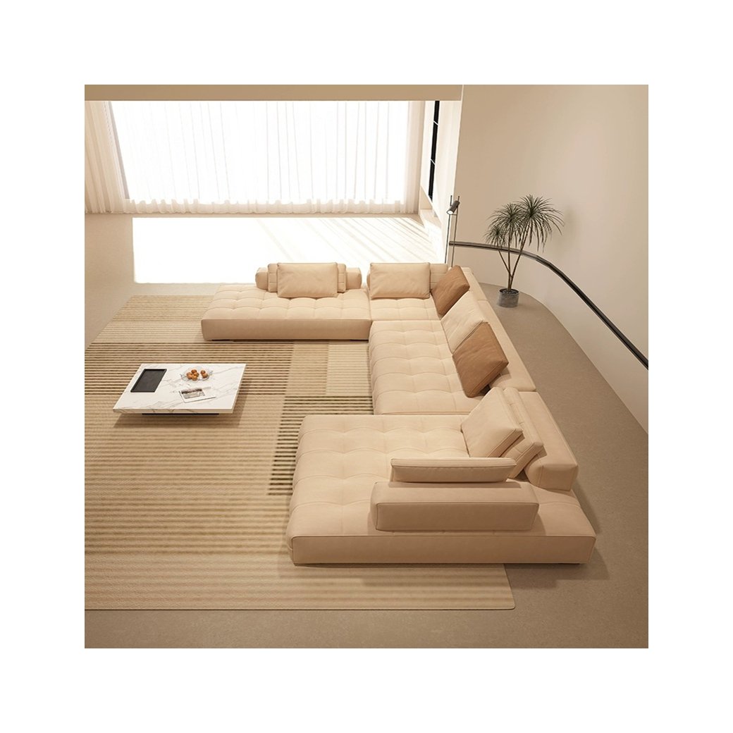 High-quality living room Khaki sofa set furniture Modern Scrub cloth sofa set living room sofa