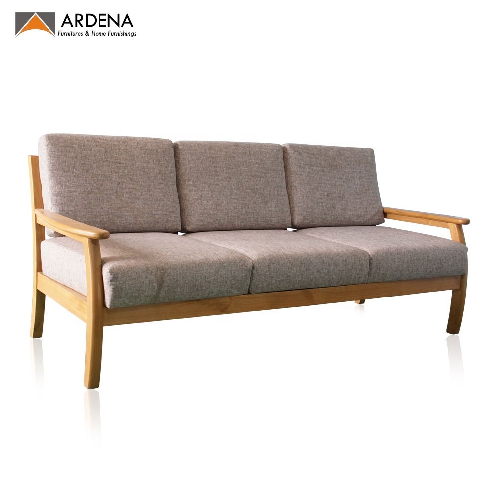 Wood Living Room Sofa Home Furniture Customized Wooden Sofa with Wood Frame 3 Seat Mid Century Style Solid Sofas Modernos ARDENA