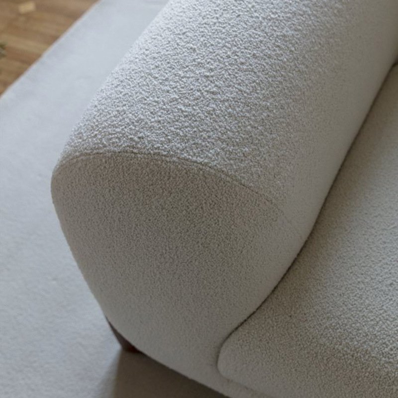 French luxury living room furniture straight sofa White lamb wool anti-wrinkle 3 seat living room sofa