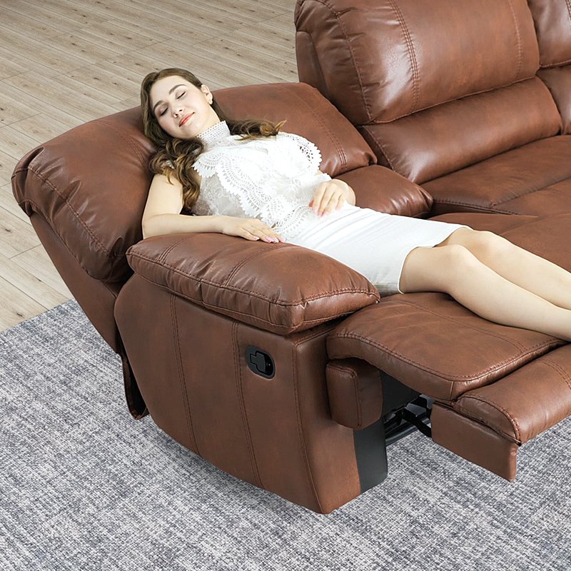 ManWah Cheers Fabric Sectional Recliner Home Livingroom Furniture Sofas Set