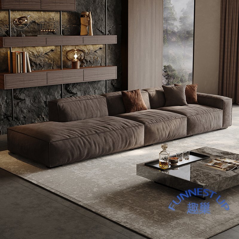 Black Tofu Block Fabric Sofa Module Free Sectional Sofa set Furniture Light Luxury Italian minimalist Vertical Living Room Sofas