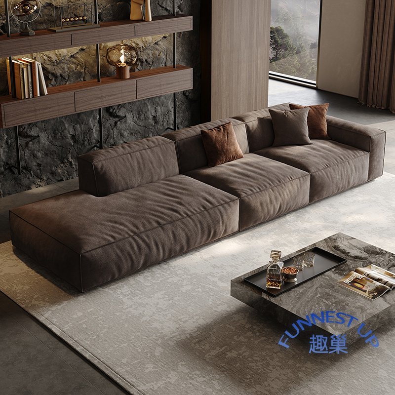 Black Tofu Block Fabric Sofa Module Free Sectional Sofa set Furniture Light Luxury Italian minimalist Vertical Living Room Sofas