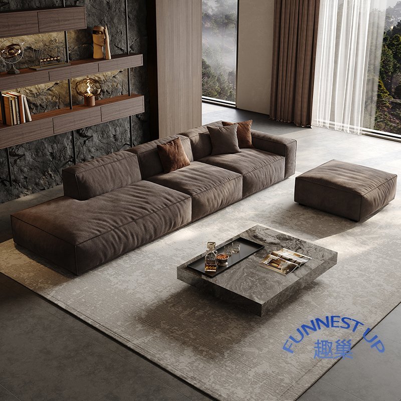Black Tofu Block Fabric Sofa Module Free Sectional Sofa set Furniture Light Luxury Italian minimalist Vertical Living Room Sofas