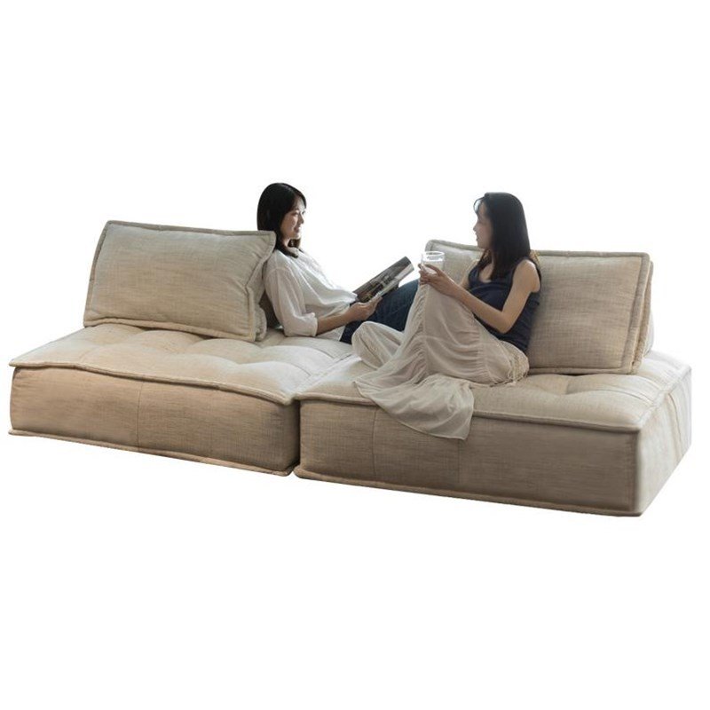 Nordic style modern home furniture fabric lazy lounge chair set sofa tatami living room tofu block sofas MDF