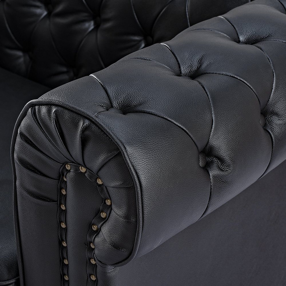 Italian Customized Luxury Villa Living Room High Elasticity Sofas Modern Genuine Leather Vintage Sofa