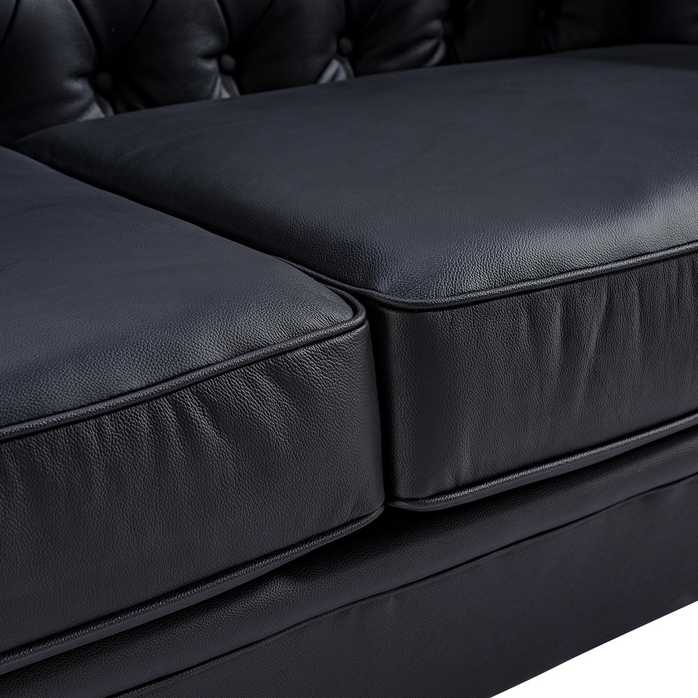 Italian Customized Luxury Villa Living Room High Elasticity Sofas Modern Genuine Leather Vintage Sofa