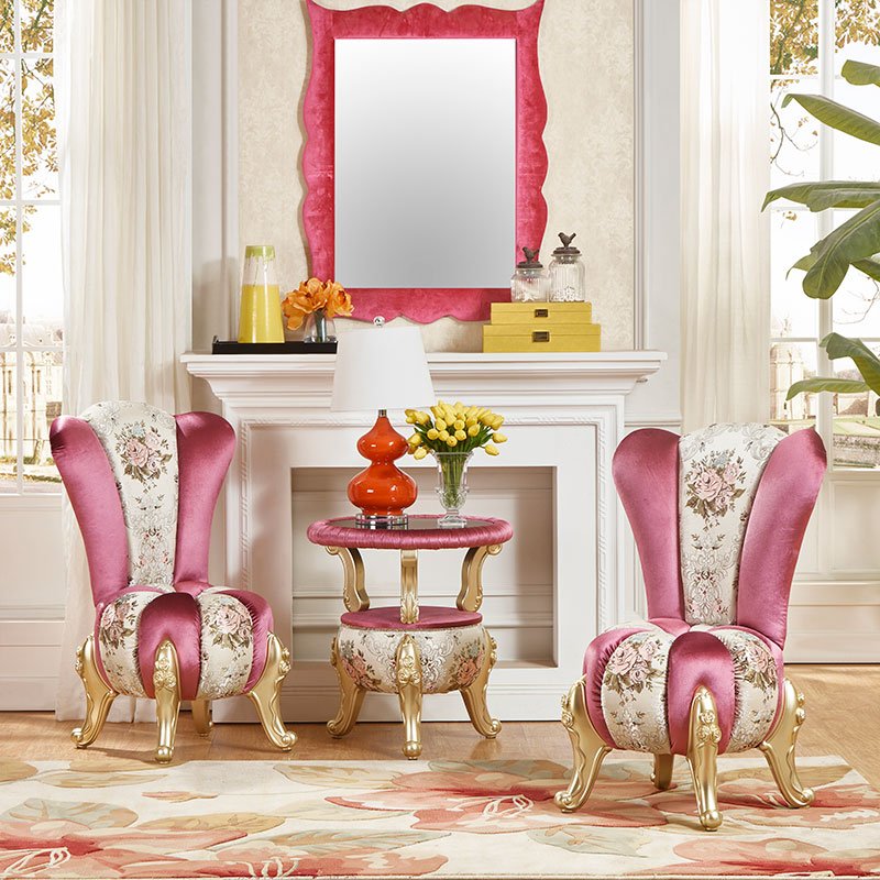 ProCARE luxury embroidered sofa living room sofa set beauty salon furniture