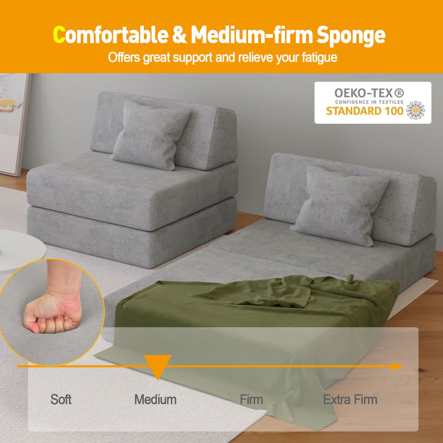 SAIEN Manufacturer Living Room Sofas Micro-suede Fabric Sectional Design Lounge Couch 3-Pieces L shape Modular Sofa