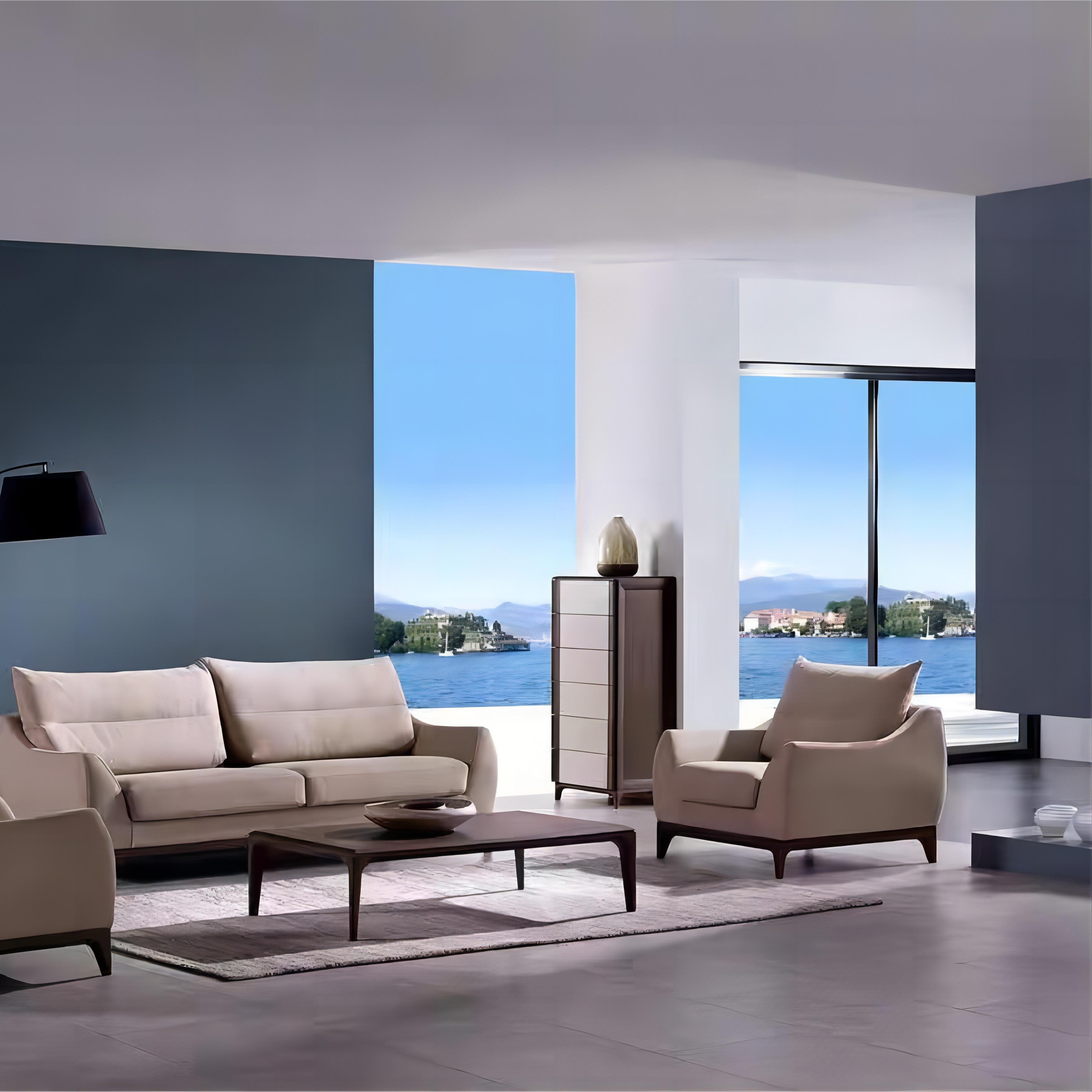 Living Room Furniture Design Leathaire fabrics 2 Seater Sofa Modern Hotel leathaire fabrics Luxury Modern Living Room Sofas