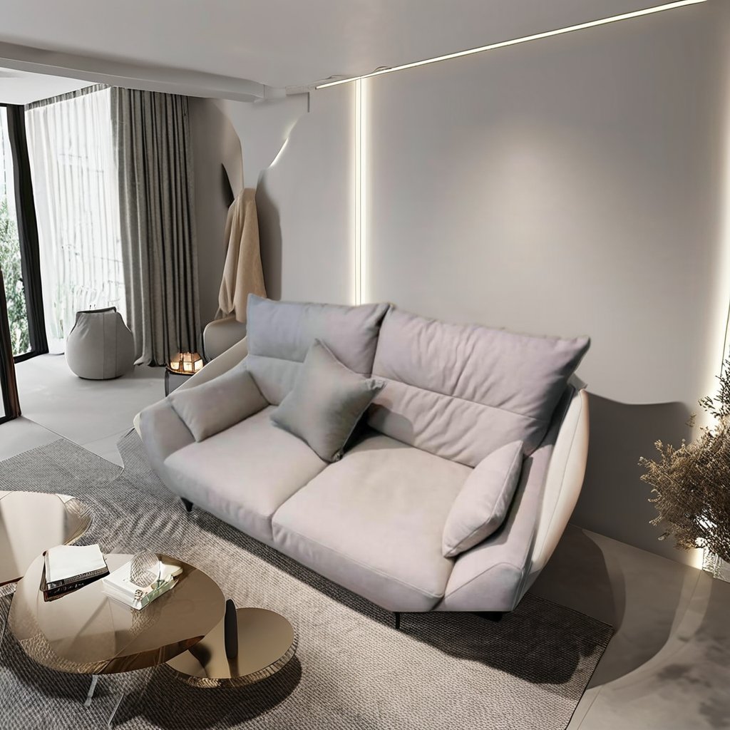 Living Room Furniture Design Leathaire fabrics 2 Seater Sofa Modern Hotel leathaire fabrics Luxury Modern Living Room Sofas