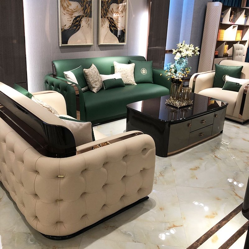 Villa Three Light Luxury Sofa Luxury Italian Living Room Sofa Furniture Set Modern Sofa Designer Combination
