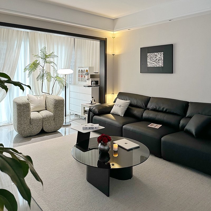 Leather Sofas Hair Salon Creative Nordic Style Home Hotel Living Room DS 707 Sofas Couch Sectional Furniture Set Designer Sofa