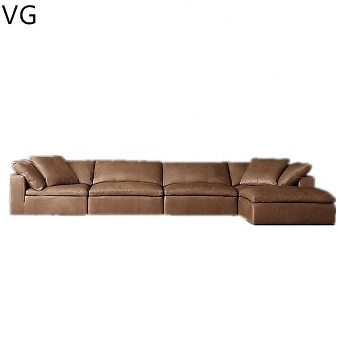 Leisure modular leather sofa comfortable durable deep sofa contemporary living room sofas