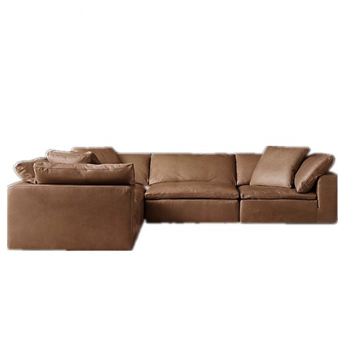 Leisure modular leather sofa comfortable durable deep sofa contemporary living room sofas