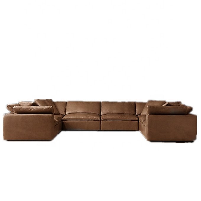 Leisure modular leather sofa comfortable durable deep sofa contemporary living room sofas