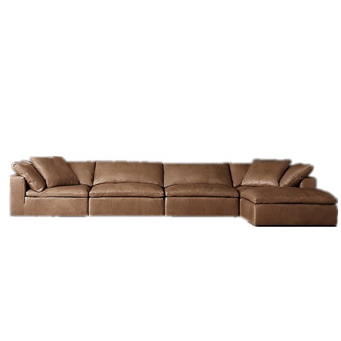 Leisure modular leather sofa comfortable durable deep sofa contemporary living room sofas