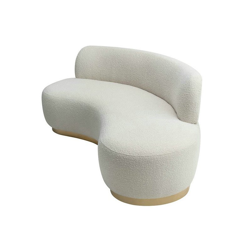 Luxury Italian Modern Designer Velvet Sasha Sofa White Boucle 3 Seater Curved Couch Set Fabric Arc Shape Living Room Sofas