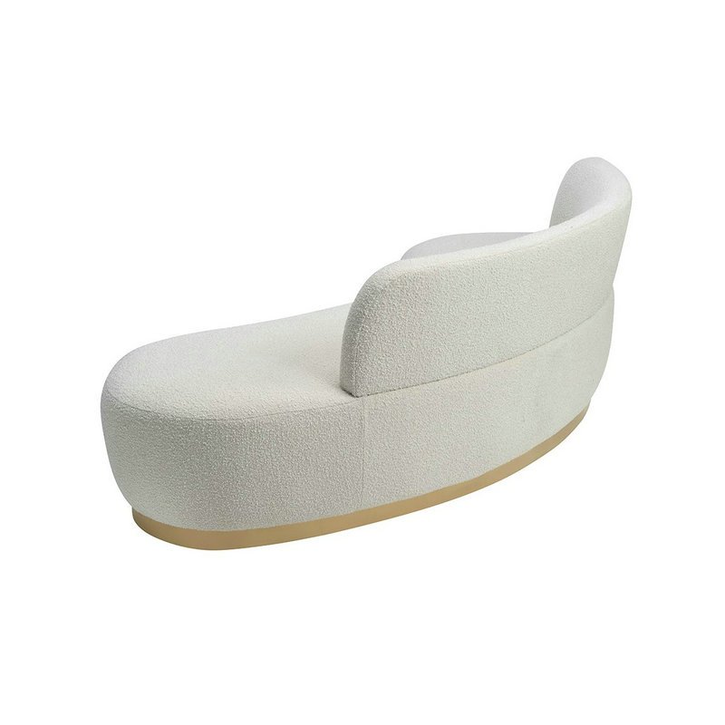 Luxury Italian Modern Designer Velvet Sasha Sofa White Boucle 3 Seater Curved Couch Set Fabric Arc Shape Living Room Sofas