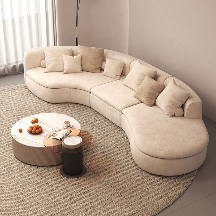 Contemporary combination Italian white home sofa Corner velvet sofa Living room modern beautiful sofa