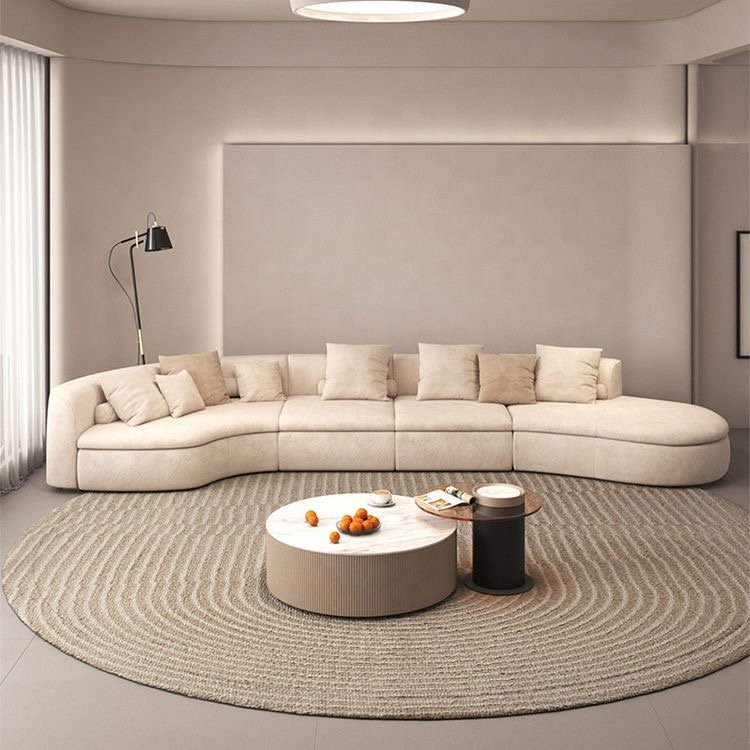 Contemporary combination Italian white home sofa Corner velvet sofa Living room modern beautiful sofa