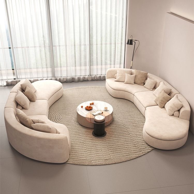 Contemporary combination Italian white home sofa Corner velvet sofa Living room modern beautiful sofa
