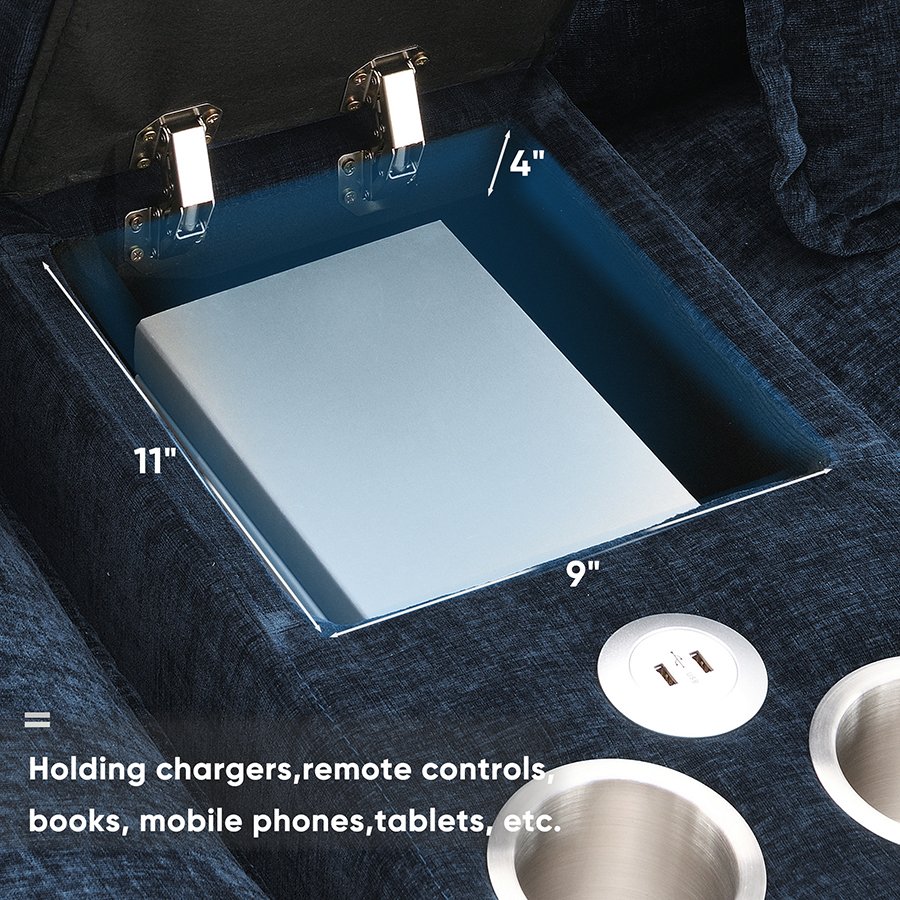Living Room Sofa Multifunctional Convertible Sofa Leather Fabric Couch Sleeper Usb Charge With Storage Space