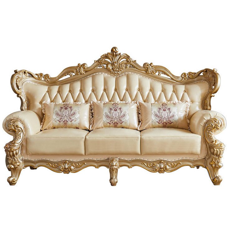 High End Royal Sofas Elegant Luxury Genuine Sofa Home Furniture European Living Room Design Lounge Couch Sets 7 Seater Sofa Set