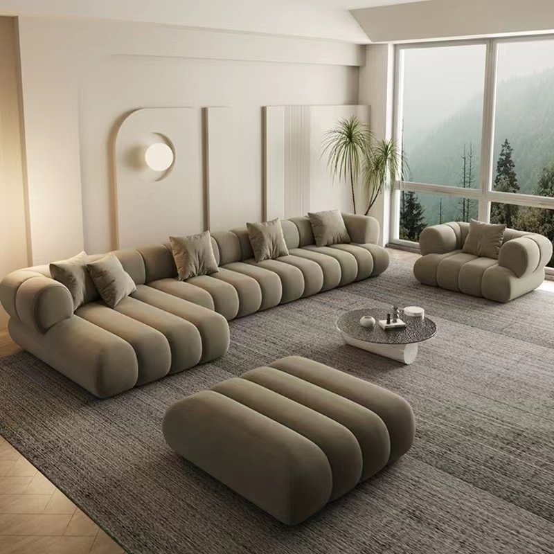 American Style Apartment Furniture Living Room Sofas Lounge Couch Comfortable L Shape Sofa
