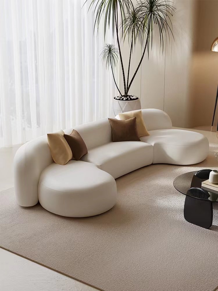 Modern luxury sofa for living room straight-line Italian minimalist fabric three-person designer SOFA FABRIC SOFA