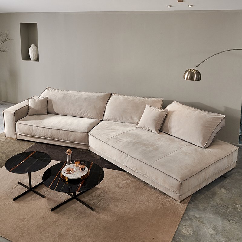 OKF One stop customization corner sofa leathaire fabric simple modern villa living room sofas italian modular sectional sofa