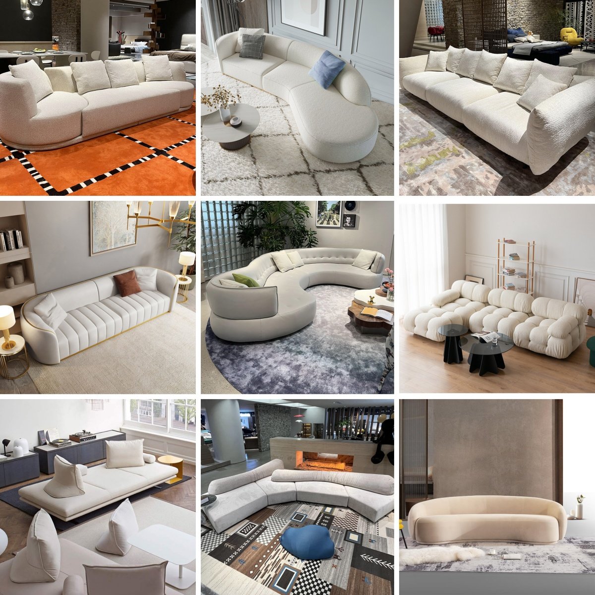 OKF One stop customization corner sofa leathaire fabric simple modern villa living room sofas italian modular sectional sofa