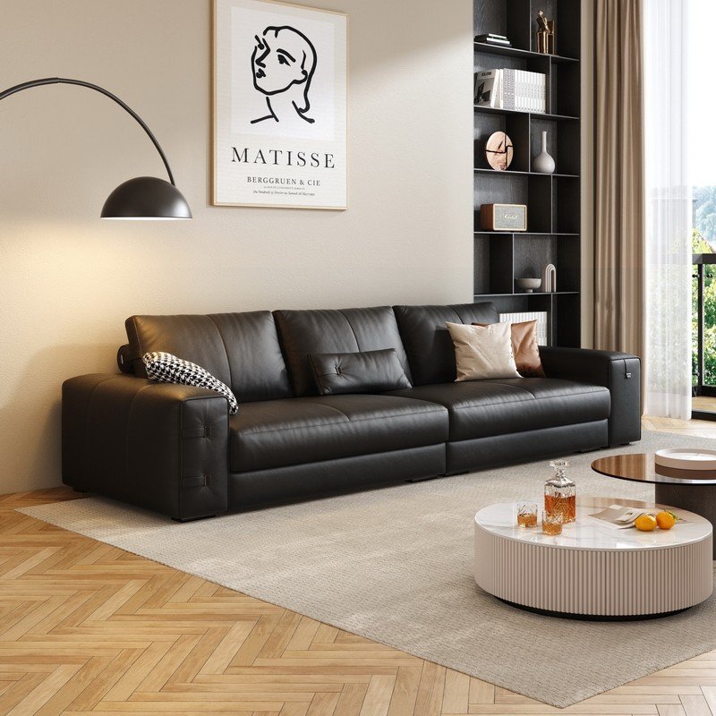 Hot Sale Italian genuine 2 seater latex sofa set modern Nordic couch sofa top layer cowhide leather sofa