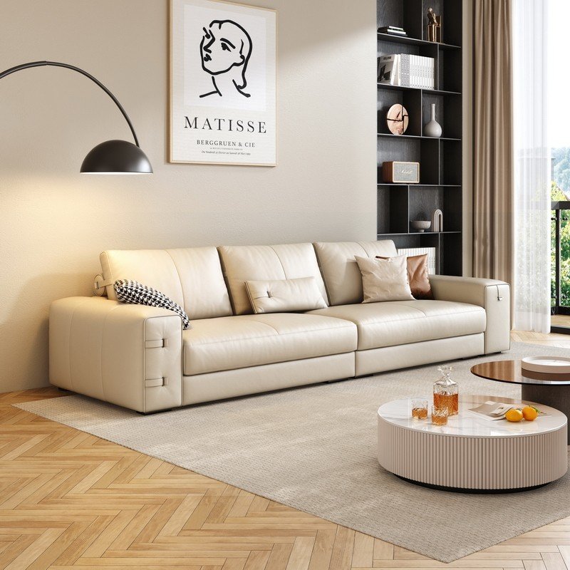 Hot Sale Italian genuine 2 seater latex sofa set modern Nordic couch sofa top layer cowhide leather sofa