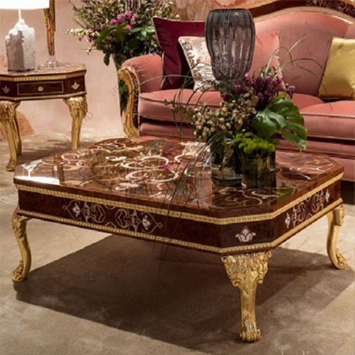 high end antique luxury pink and gold rococo style sofa sea shell French rococo living room furniture for girl women lady