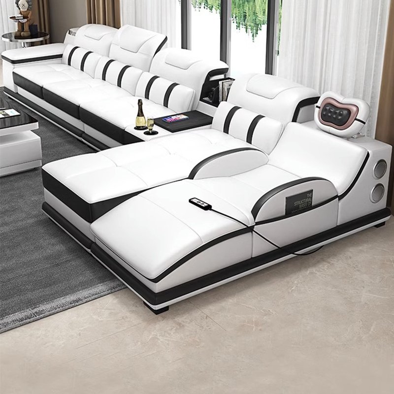 Factory Wholesale Sectionals Reclining Sofa Bed Comfortable Leather Massage Recliner Sofa Set Furniture Couch Living Room Sofas
