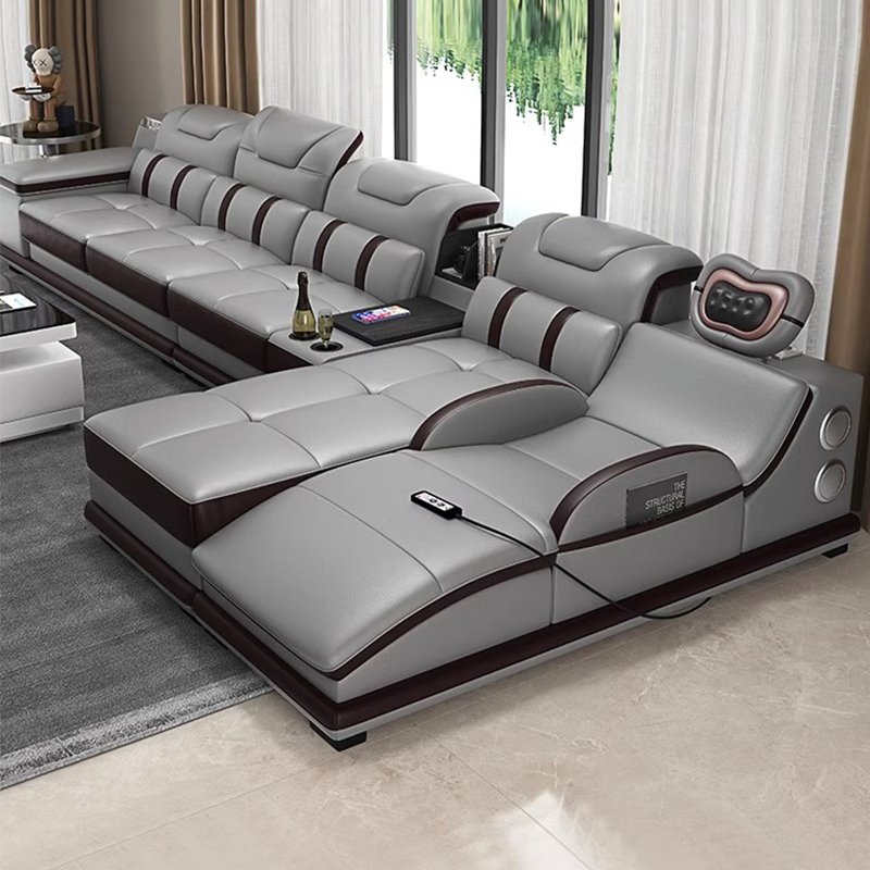 Factory Wholesale Sectionals Reclining Sofa Bed Comfortable Leather Massage Recliner Sofa Set Furniture Couch Living Room Sofas