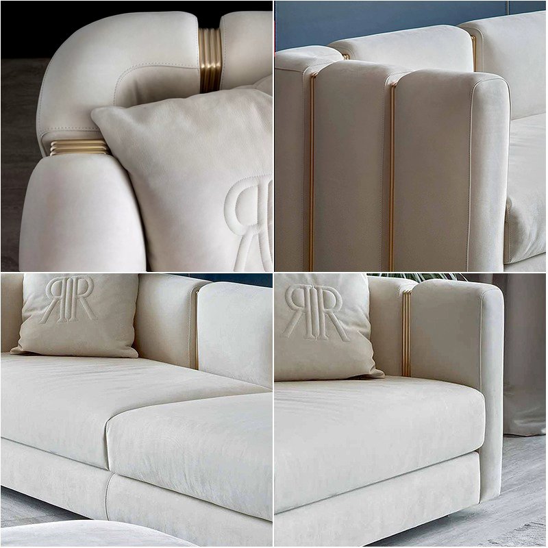 Designer High-End Fabric Sofas for Luxury Villa Three Pieces Home Furniture from Guangzhou