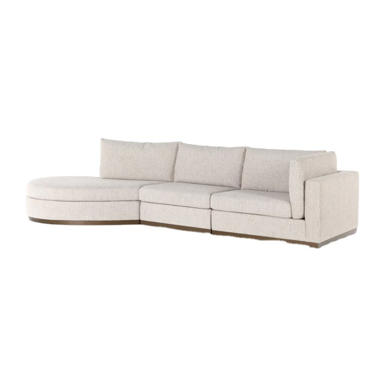 ATUNUS easy and convenient Feather nordic modular Sectional Sofa Living Rooms Comfortable White Couch With Chaise